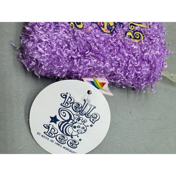 Bella Bee Purple Fuzzy Handbag Clear Handle for kids plastic handles 5x7" READ - Picture 3 of 6